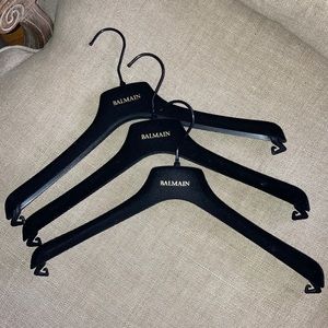BALMAIN black velvet hangers